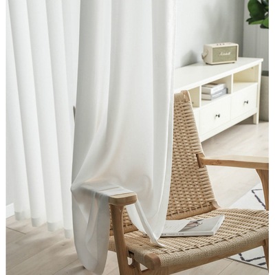 white curtain Translucency Impervious Shalian Punch holes install White yarn Windows bedroom Window screening balcony Velcro