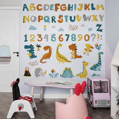 Travel Kang Cross-Border International Trade Cute Cartoon Letter Tiny Dinosaur Children's Room Wall Decoration Toddler Decorative Painting