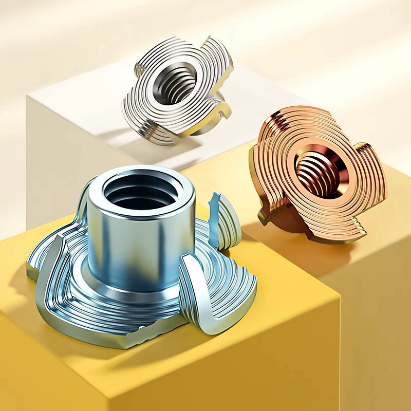 Оцинкованная гайка с четырьмя когтями из нержавеющей стали 304, когтевидная предварительно встроенная гайка, деревянная доска, инкрустированная мебель для динамиков, гвоздь с четырьмя когтями M3M12