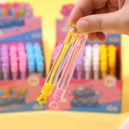Manufacturer wholesale 48 packs of unbreakable bubble water mini bubble wand portable test tube bubble glue blowing water toy