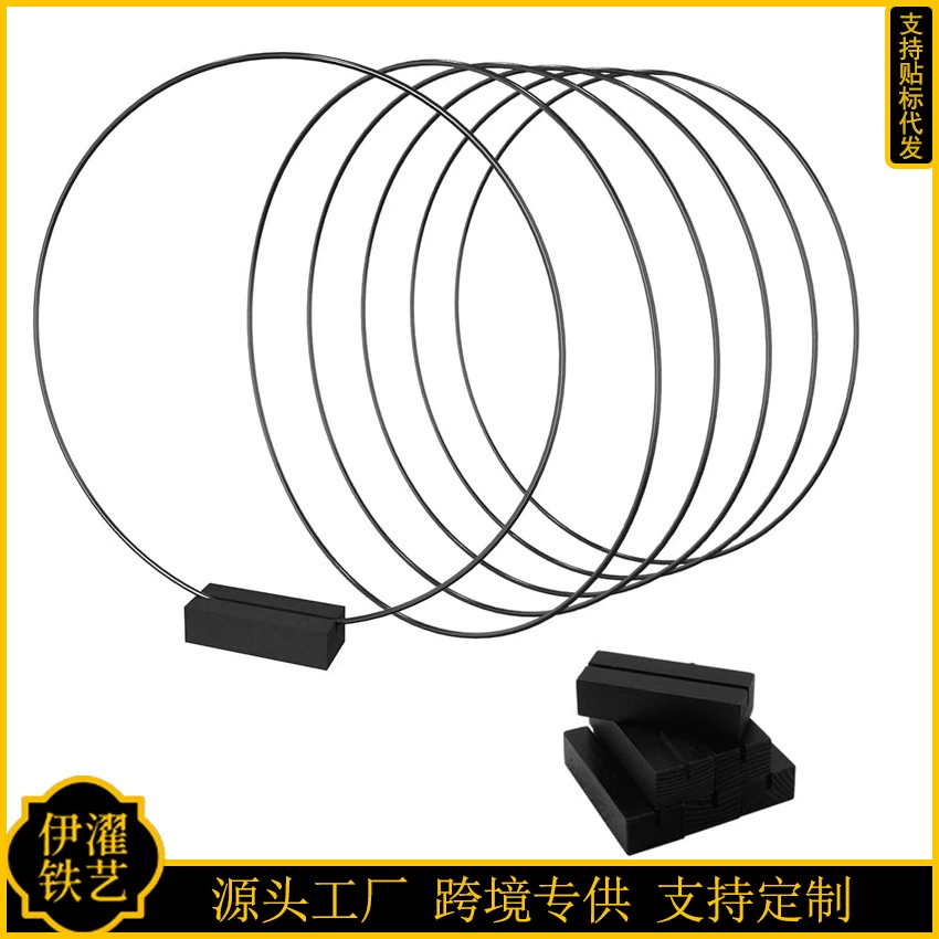 Металлический венок центральный орнамент с деревянным блоком кронштейн черный рождественский венок свадебный венок и ловля снов