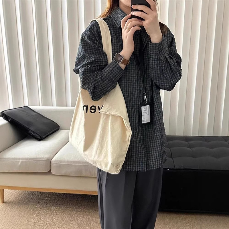 Seersucker Long-Sleeve Trendy 2026 New Vintage Shirt Spring Loose High-End Design Shirt Seersucker Long-Sleeve Trendy 2026 New Vintage Shirt Spring Loose High-End Design Shirt