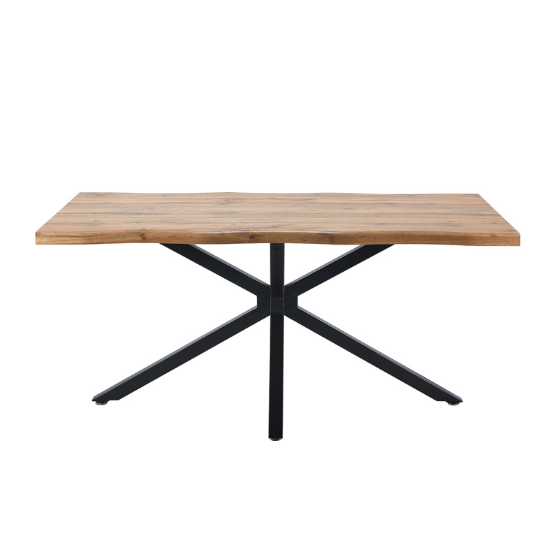 American industrial loft pegatinas de madera maciza mesa de conferencias de oficina mesa larga mesa de hierro forjado rectangular MDF mesa de comedor