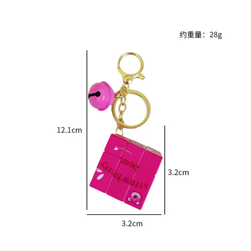 Kuromi Rubik's Cube Pendant Keychain Wholesale Portable Mini Rubik's Cube Puzzle Toy Pendant School Bag Pendant