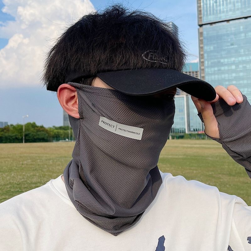 Ice silk riding mask for men summer outdoor sun protection sand hanging ear bandana face scarf neck neck collar in stock