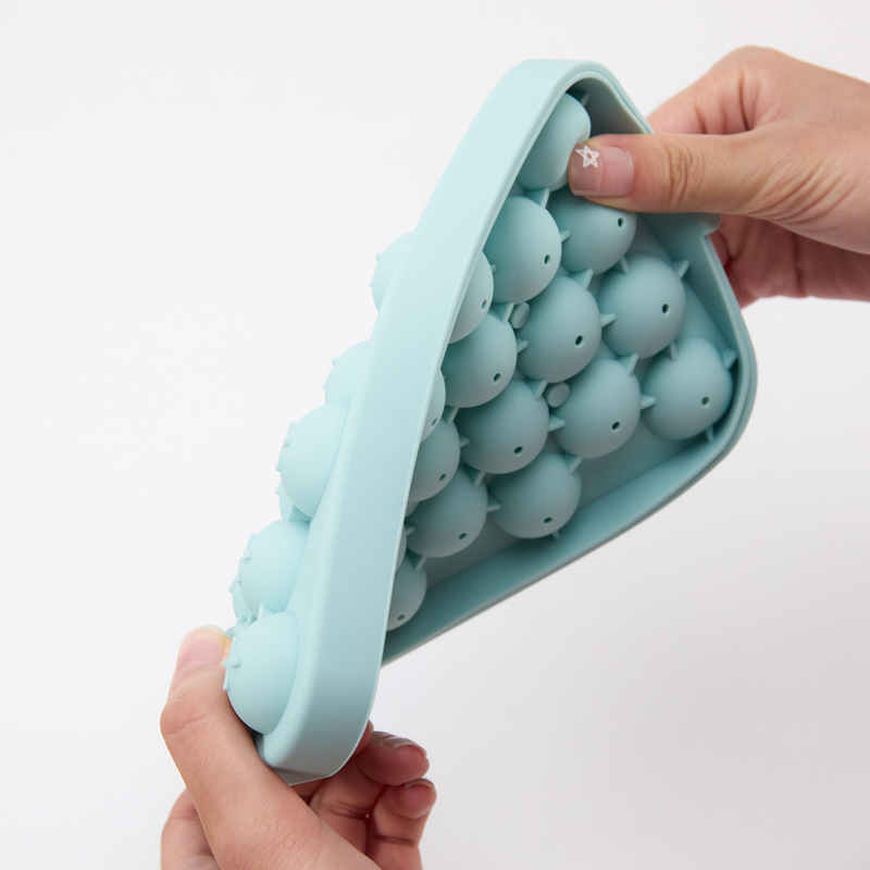 硅胶制冰器25格圆球冰格做冰块模具带盖水果冰球模家用冰箱制冰格|undefined