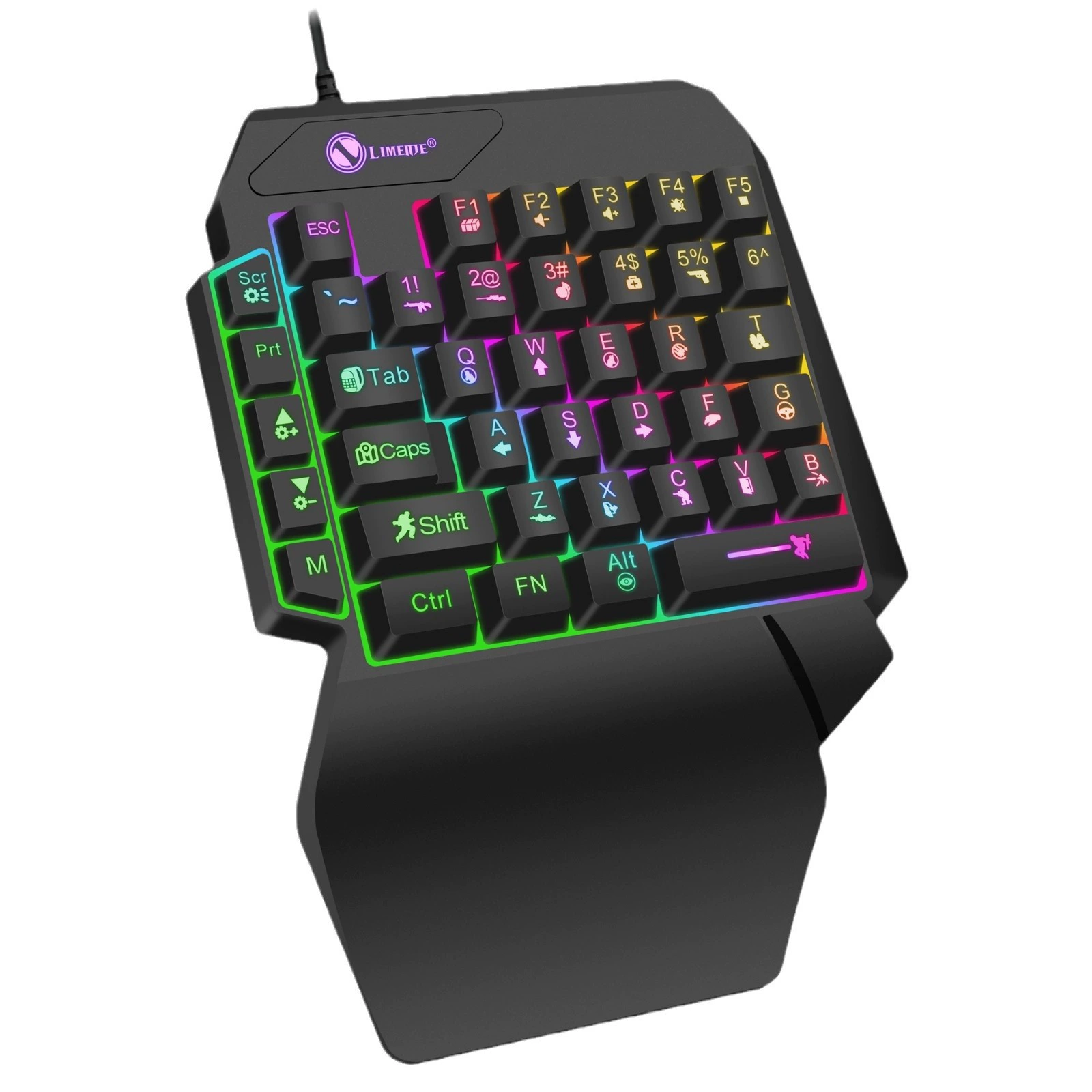 力镁 GK103S luminous gaming keyboard mechanical feel chicken throne one-handed keyboard mobile keyboard mouse converter