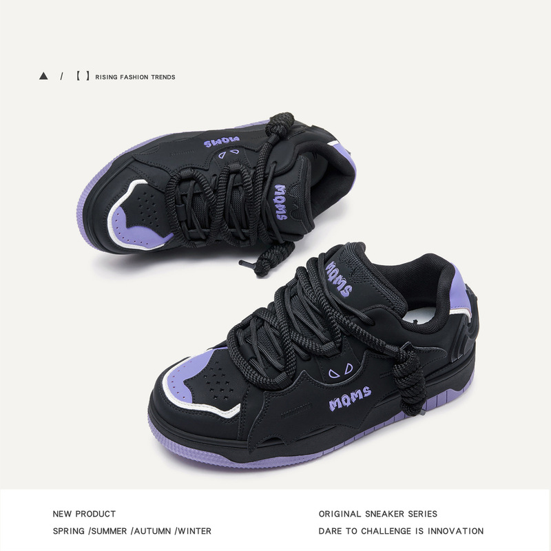 Guangzhou Shoes [Black Knight] Designer National Trend Batman Bread Shoes Thick-Soled Heightening Men's Shoes Men's and Women's Shoes