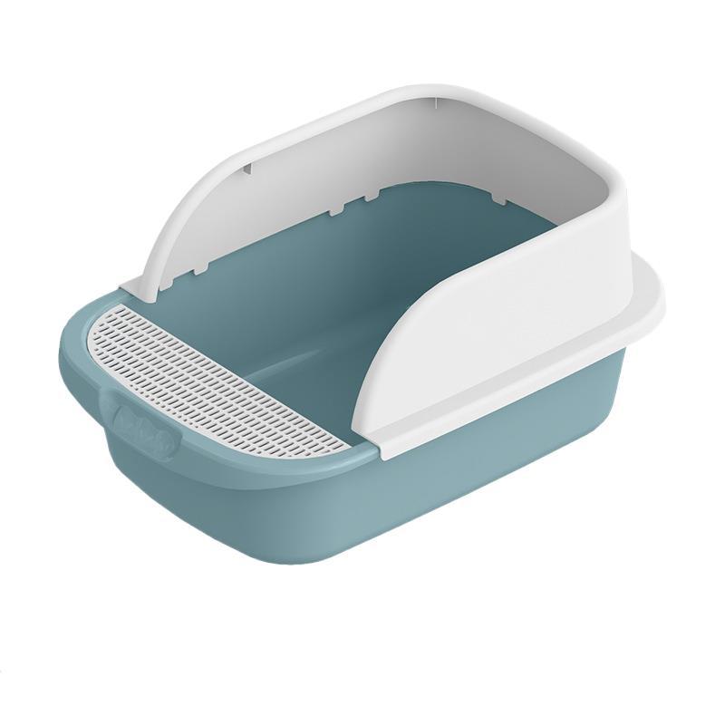 Fabricante en stock caja de arena semicerrada para gatos valla alta cuenca de mierda gran gato a prueba de salpicaduras aseo gato suministros de limpieza