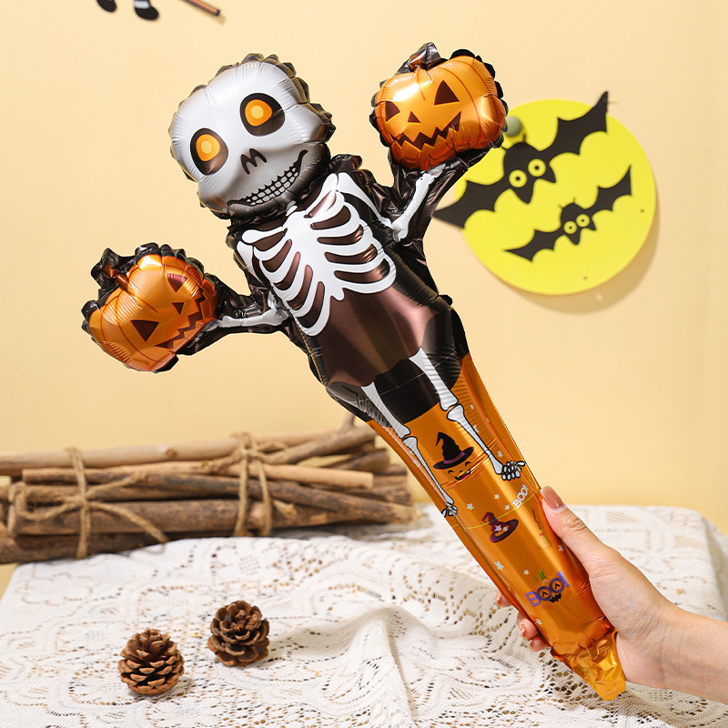 新品卸売ハロウィンアルミ膜バルーンイベントシーン装飾カボチャ幽霊カチューシャ手首ハロウィンバルーン|undefined