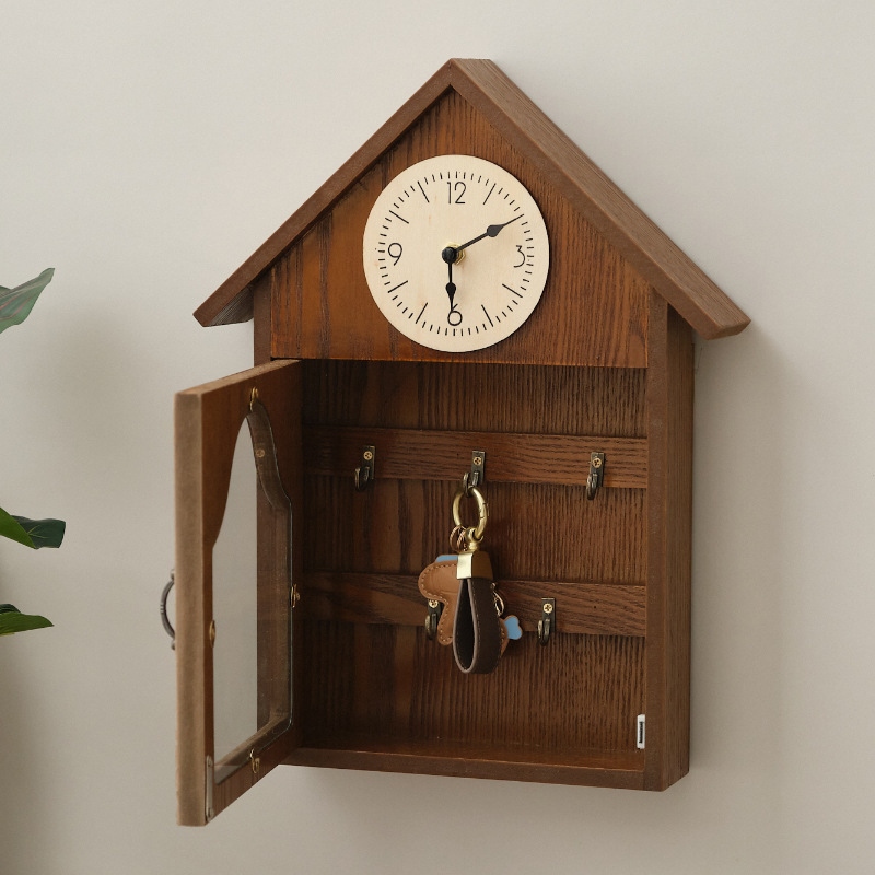 Creative Entrance Wall Decoration Hooks Without Punching Entrance Key Hooks Hanging Rack Storage Wooden Storage