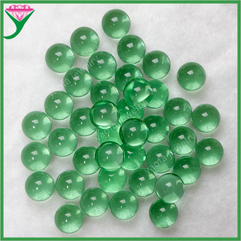 In-Stock Imitation Apple Green Glass Balls Without Holes, Light Green Ball Beads DIY Jewelry Accessories Loose Stones