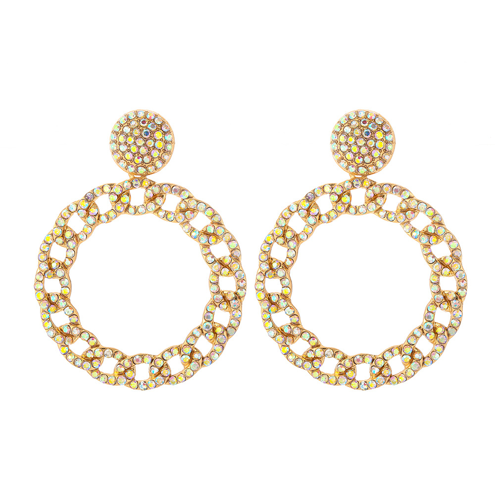 fashion color diamond alloy geometric earringspicture5