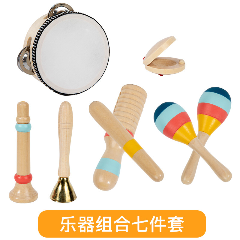 Instrumento musical de simulación para niños de educación temprana Juego de 5 piezas Instrumento de percusión Orff Tocar campana Martillo de arena Juego de música de juguete