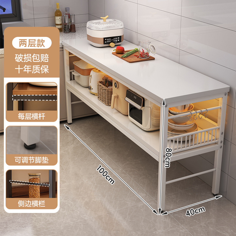 Estante de cocina 2025 nuevo piso mesa multicapa mesa de corte de vegetales mesa de trabajo multifunción microondas almacenamiento gabinete lateral