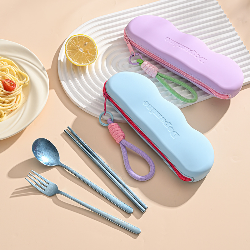 Dopamine Portable Tableware Set Pure Titanium Crystal Spoon Fork Chopsticks Student Outdoor Storage Box Stationery Bag Cosmetic Bag Dopamine Portable Tableware Set Pure Titanium Crystal Spoon Fork Chopsticks Student Outdoor Storage Box Stationery Bag Cosmetic Bag