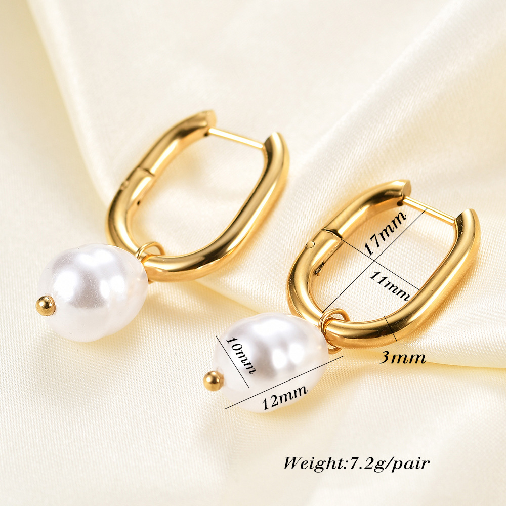 1 Pair Fashion Solid Color Plating Stainless Steel Gold Plated Hoop Earrings display picture 1