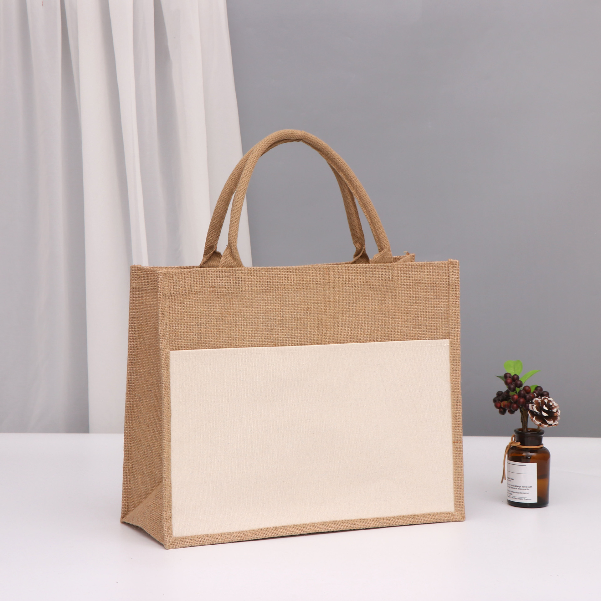 Tamaño horizontal 34*43*17 * color natural de lino