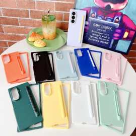适用三星GalaxyZFold8折叠屏纯色带笔槽触控笔zfold8Ultra手机壳