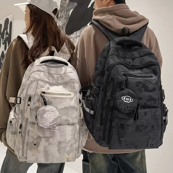 Large-Capacity College Student Backpack, Junior High School Girls' Backpack, Elementary School Student Backpack, High School Boys' 2026 New Tie-Dye Backpack