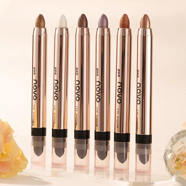 NOVO5851 Lazy Double-headed High-gloss Eyeshadow Pen Pearlescent Fine Flash Fixation Brightening Eyeshadow Stick Shaped Parity