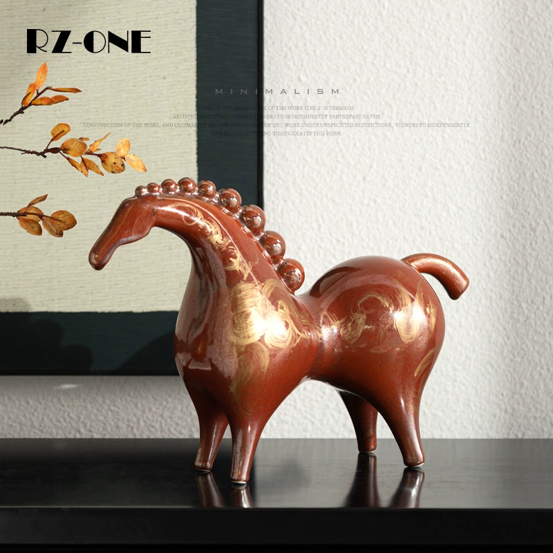 Ремесленник Тринадцать Новый китайский красный конь керамические офисные украшения украшения для гостиной крыльцо винный шкаф рабочий стол высокого класса