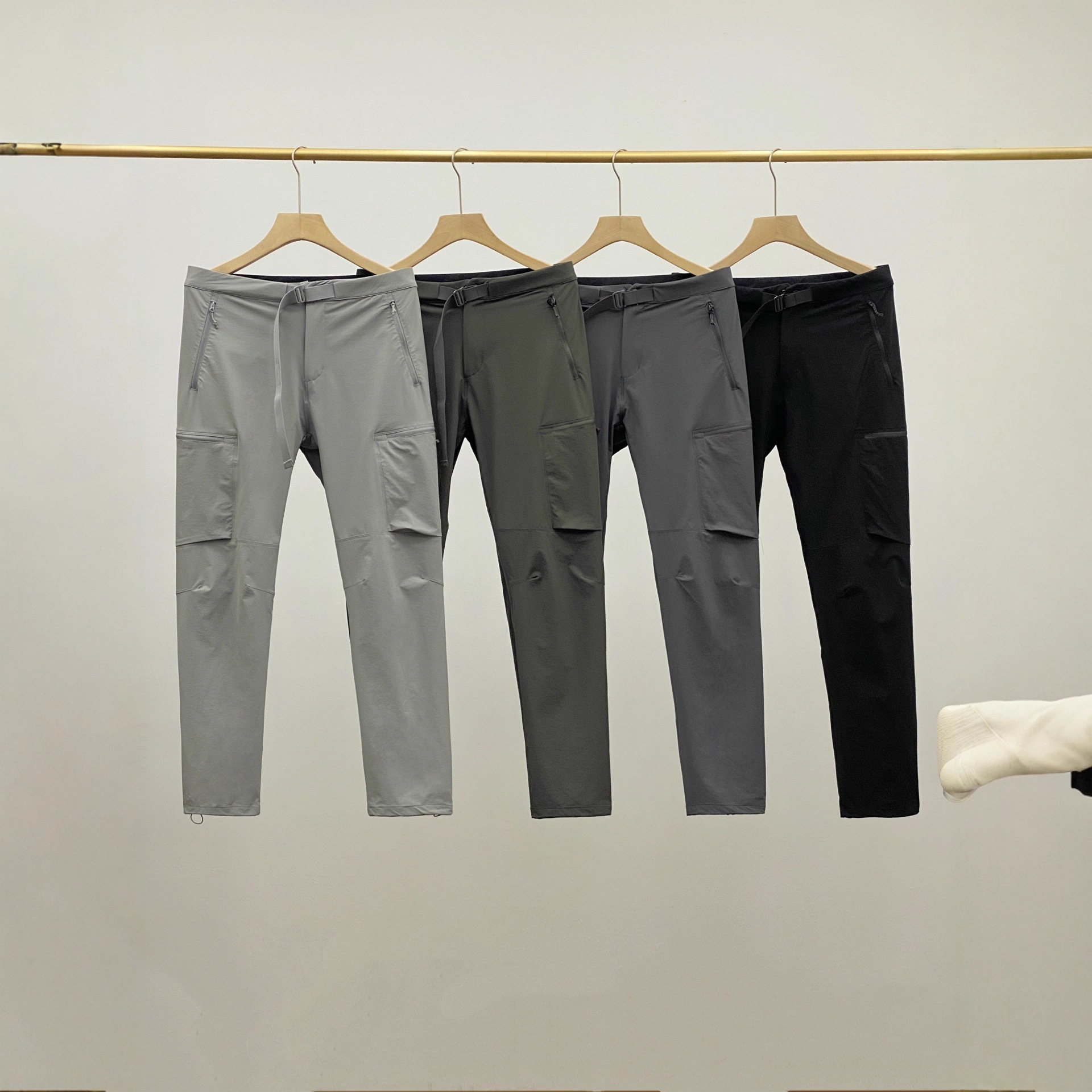 Niaojia Replacement Spring and Summer Men's Outdoor Water-Repellent Hiking Sports Straight Cargo Softshell Casual Pants Trendy