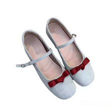 温柔仙女风玛丽珍鞋女2025春秋季法式蝴蝶结浅口芭蕾舞单鞋