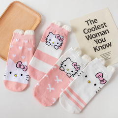 Women's Socks Short Socks Instagram Trendy Low Mouth Autumn Thin Cotton Cute Japanese Spring and Summer Short Stocking 3D Ear Boat Socks