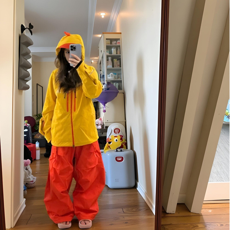 Fuyan Little Yellow Chicken Snow Jacket Women's 2025 Winter New Design Niche Single-Board Windproof Ski Suit Set