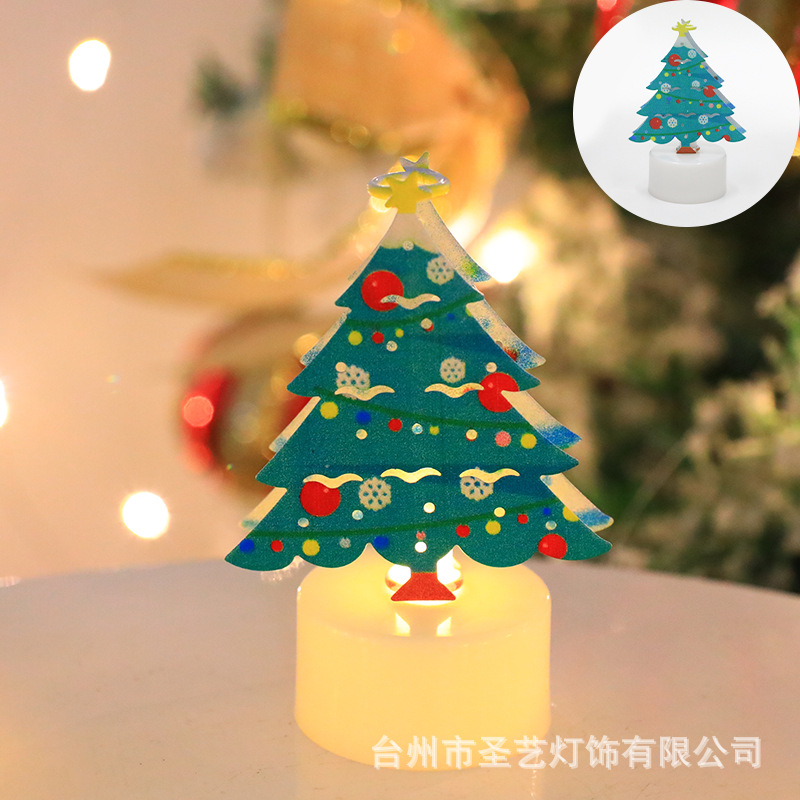 Nuevas velas electrónicas transfronterizas árbol de Navidad Papá Noel lámpara muñeco de nieve velas creativas decoración de luces nocturnas image 9