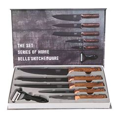 工廠熱銷刀具套裝電鍍刀具套裝吸塑手柄六件套不鏽鋼刀具套裝