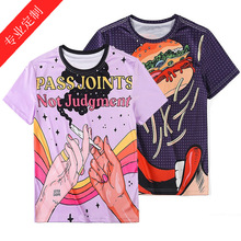 源头厂家加工数码T恤圆领高清3D团体服广告衫宣传工作服数码印T恤