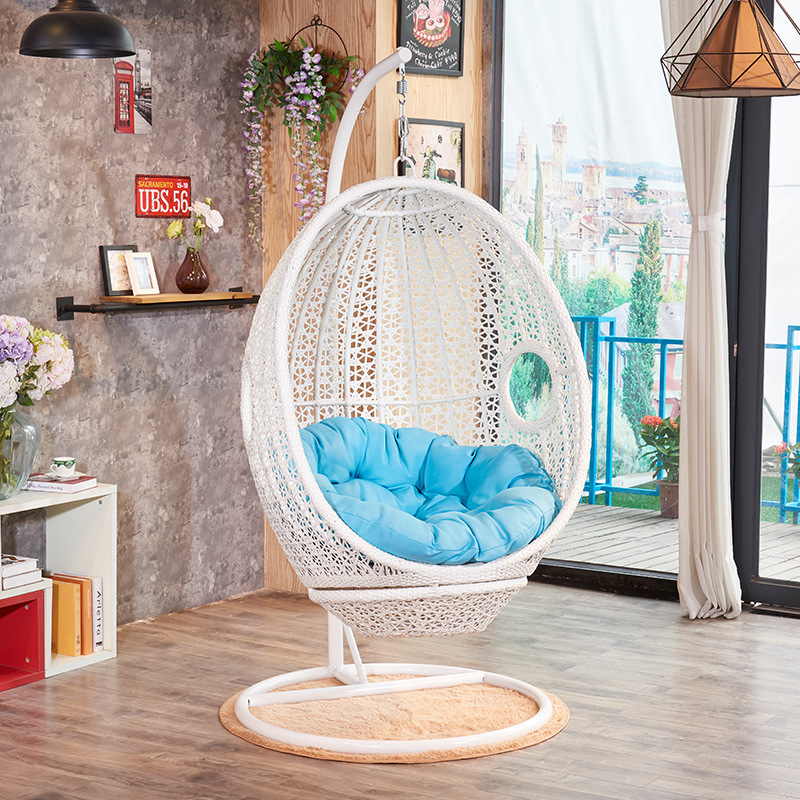Silla colgante de ratán para una persona, para exteriores, balcón, patio, ocio, acero al carbono, estilo colgante para interiores, moderno