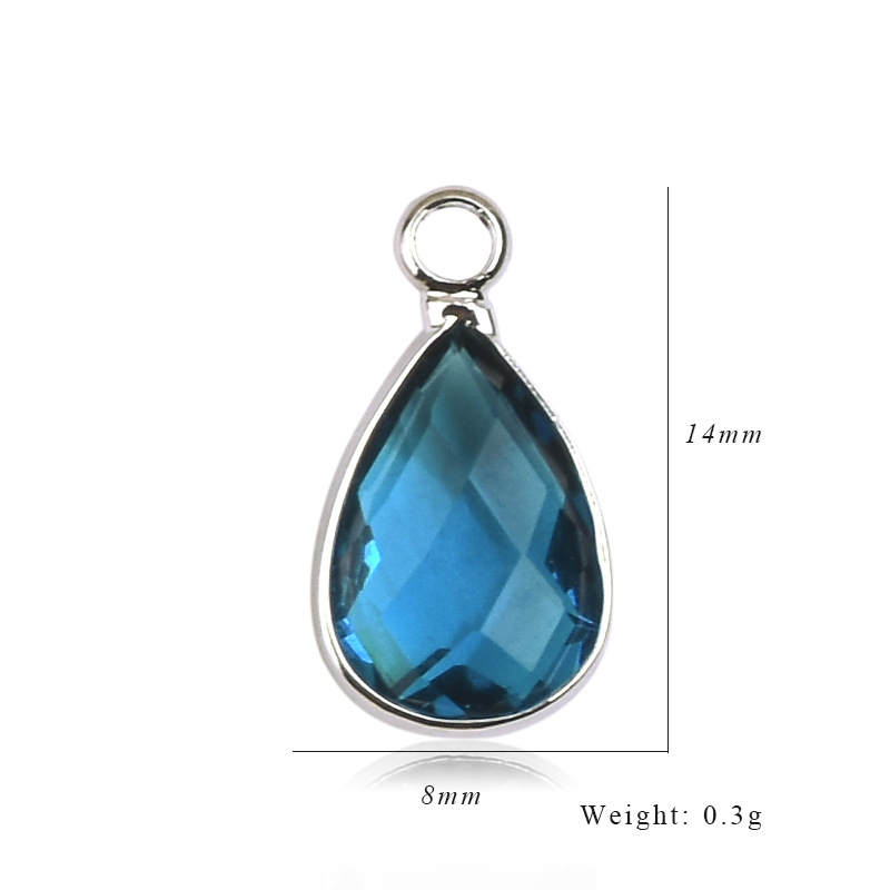 1g Weight Pendant Jewelry Making Type 8 * 14mm Jewelry Making Size Glass, Birthstone Inlay Material DIY Jewelry Accessories Classification 1 Piece Quantity Copper Material Water Droplets Pattern Inlay Design Casual, Simple Style Style 1 Piece 8 * 14mm Copper Glass Birthstone Water Droplets Pendant 无