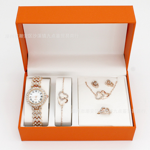 Foreign trade women's watch diamond bracelet necklace low price wristwatch set wristwatch bracelet set