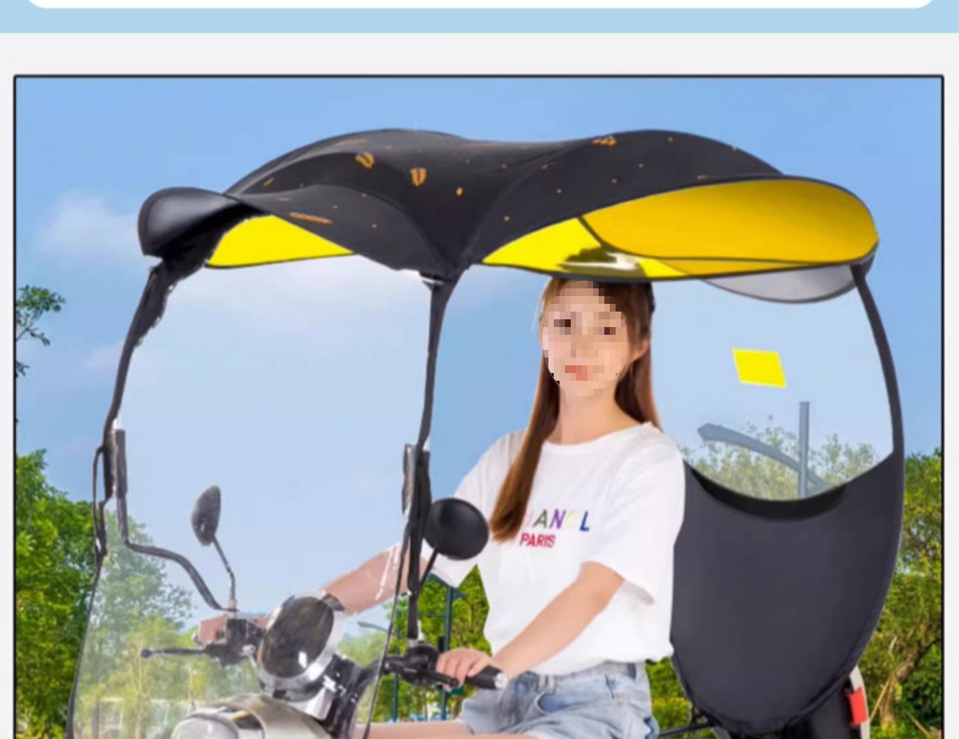 New Model Electric Scooter Rain Shelter, Electric Bike Sunshade, Rainproof Canopy for Electric Motorcycles, Wholesale