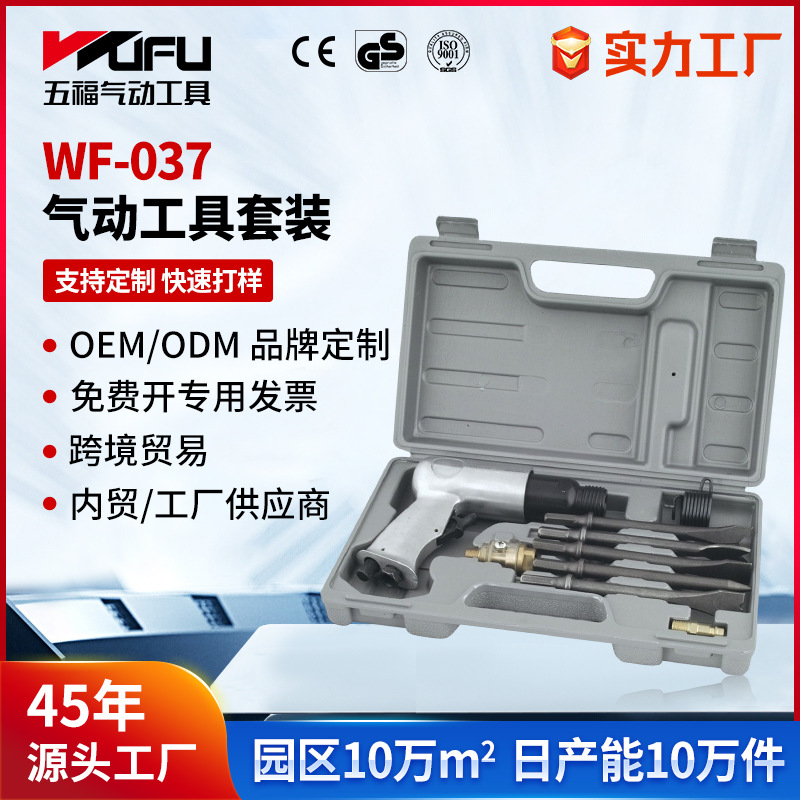 Pala de aire WF-037 personalizada transfronteriza pico de eliminación de óxido espátula neumática de 190mm 10 piezas juego de herramientas de reparación de automóviles