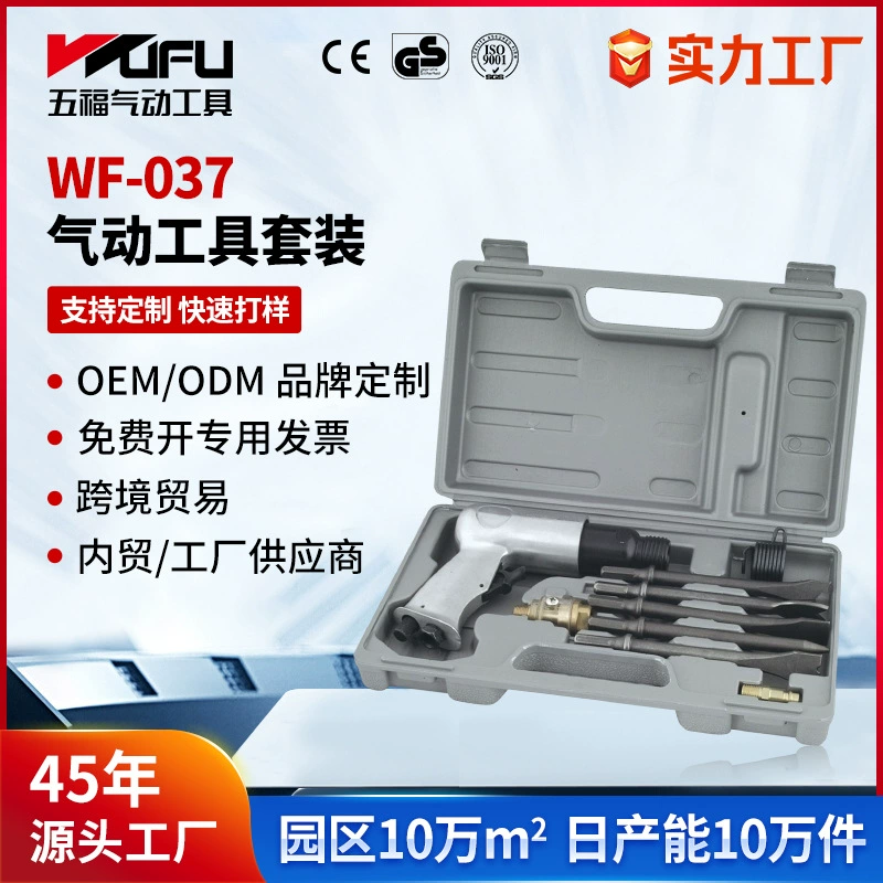 Трансграничная индивидуальная воздушная лопата WF-037 для удаления ржавчины, воздушная кирка, 190 мм, пневматическая лопата, набор инструментов для ремонта автомобиля из 10 предметов