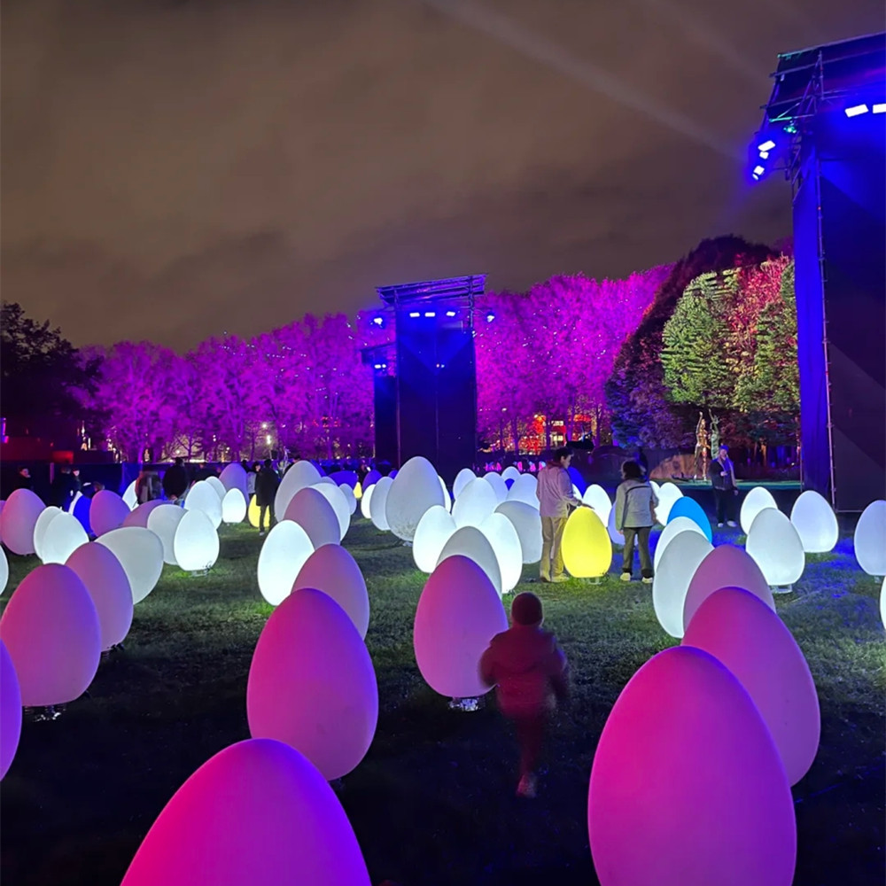 直销led发光圆球灯创意草坪装饰灯七彩户外景观灯商场装饰草坪灯