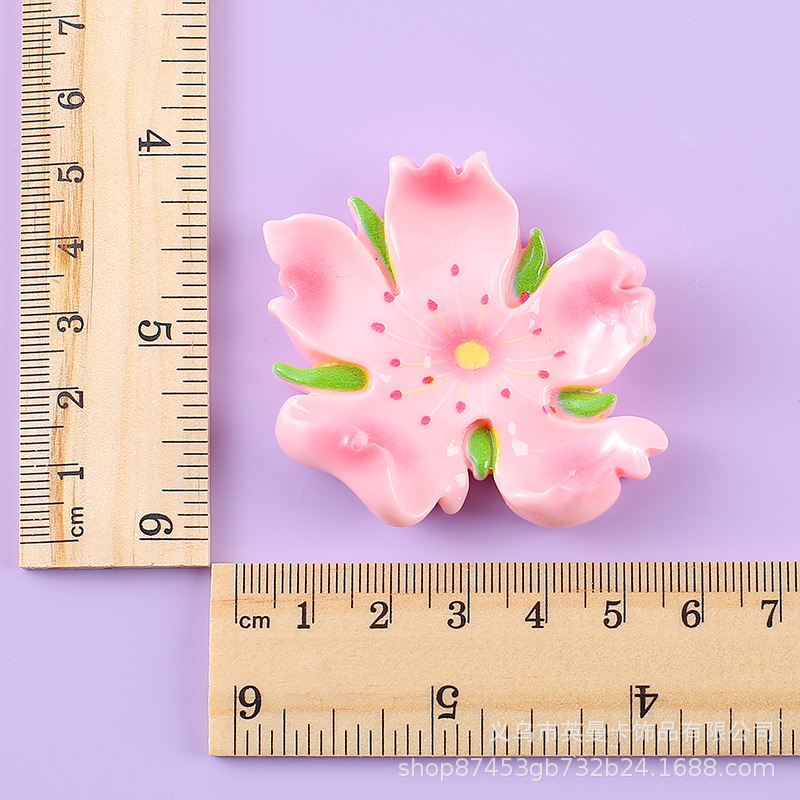 인기있는 꽃 시리즈 복숭아 꽃 수지 액세서리 DIY 전화 케이스 냉장고 스티커 키 체인 헤어 액세서리 자동차 액세서리 신발 꽃 스티커