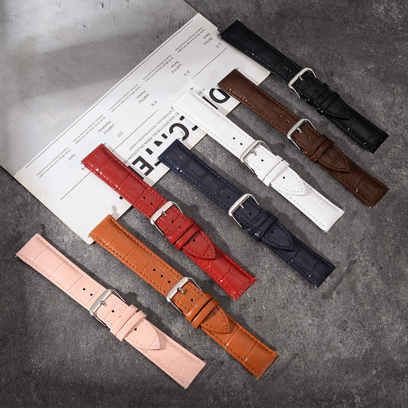 Hot-Selling Foreign Trade Genuine Leather Watch Strap, Bamboo Pattern Calfskin Watch Strap, Quick Release Switch Ear Accessories Wholesale 18m