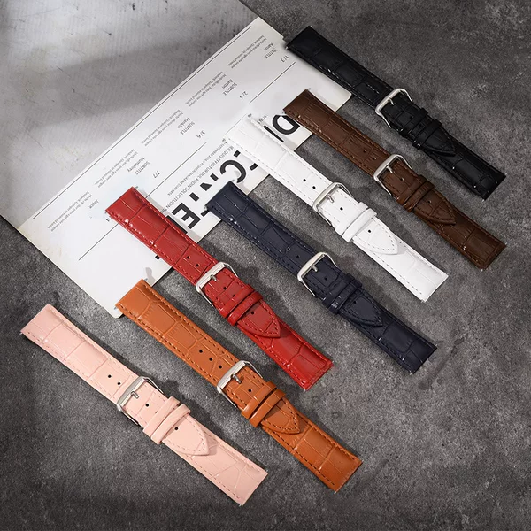 Hot-Selling Foreign Trade Genuine Leather Watch Strap, Bamboo Pattern Calfskin Watch Strap, Quick Release Switch Ear Accessories Wholesale 18m