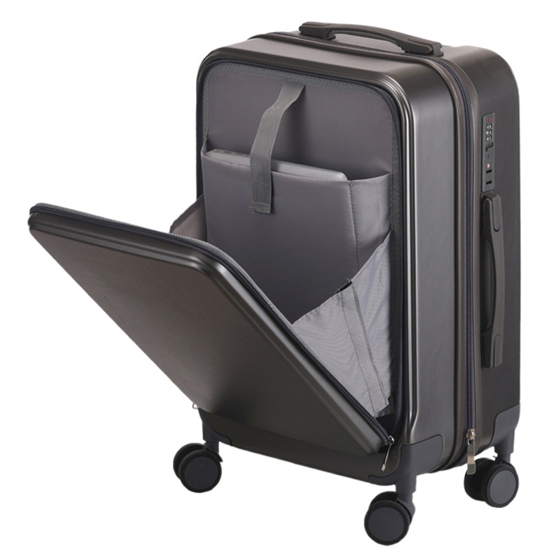 Japonés multifuncional equipaje de las mujeres de la caja de la carretilla de los hombres durable estudiante universal de la contraseña de la rueda de la maleta de cuero