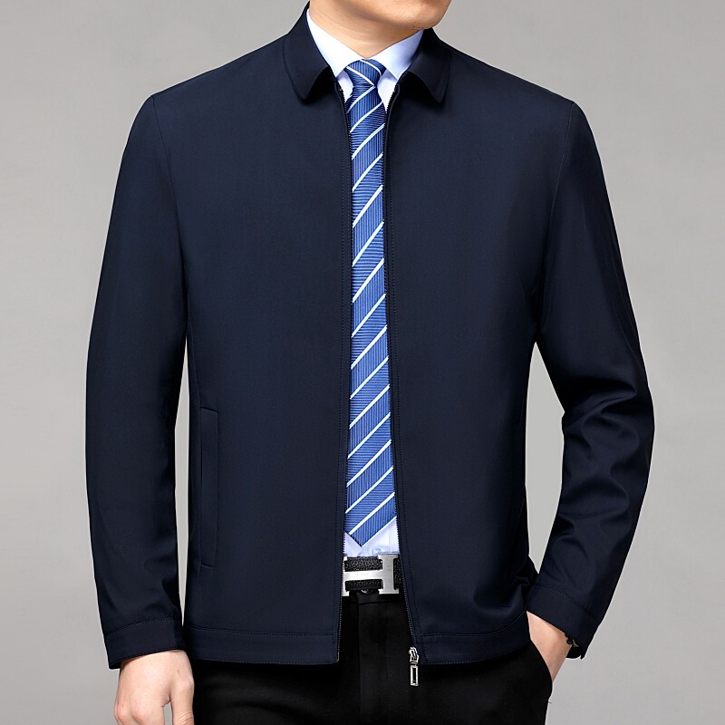 Brand Men's Jacket for Middle-Aged Men, 2026 New Spring and Autumn Style, Lapel Business Casual, Wrinkle-Free, Versatile Mulberry Silk Jacket Brand Men's Jacket for Middle-Aged Men, 2026 New Spring and Autumn Style, Lapel Business Casual, Wrinkle-Free, Versatile Mulberry Silk Jacket