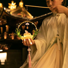 2024新年龍年燈籠兒童手工diy材料包元宵古風手提蓮花燈掛飾