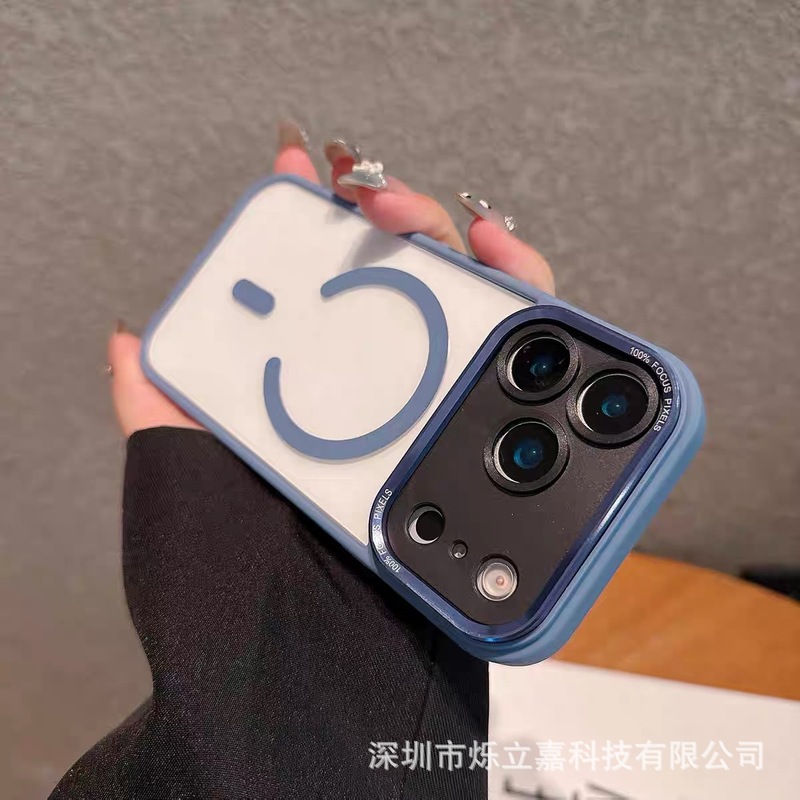 适用iPhone17PROMAX透明磁吸手机壳苹果16金属鹰眼镜头全包保护套|undefined