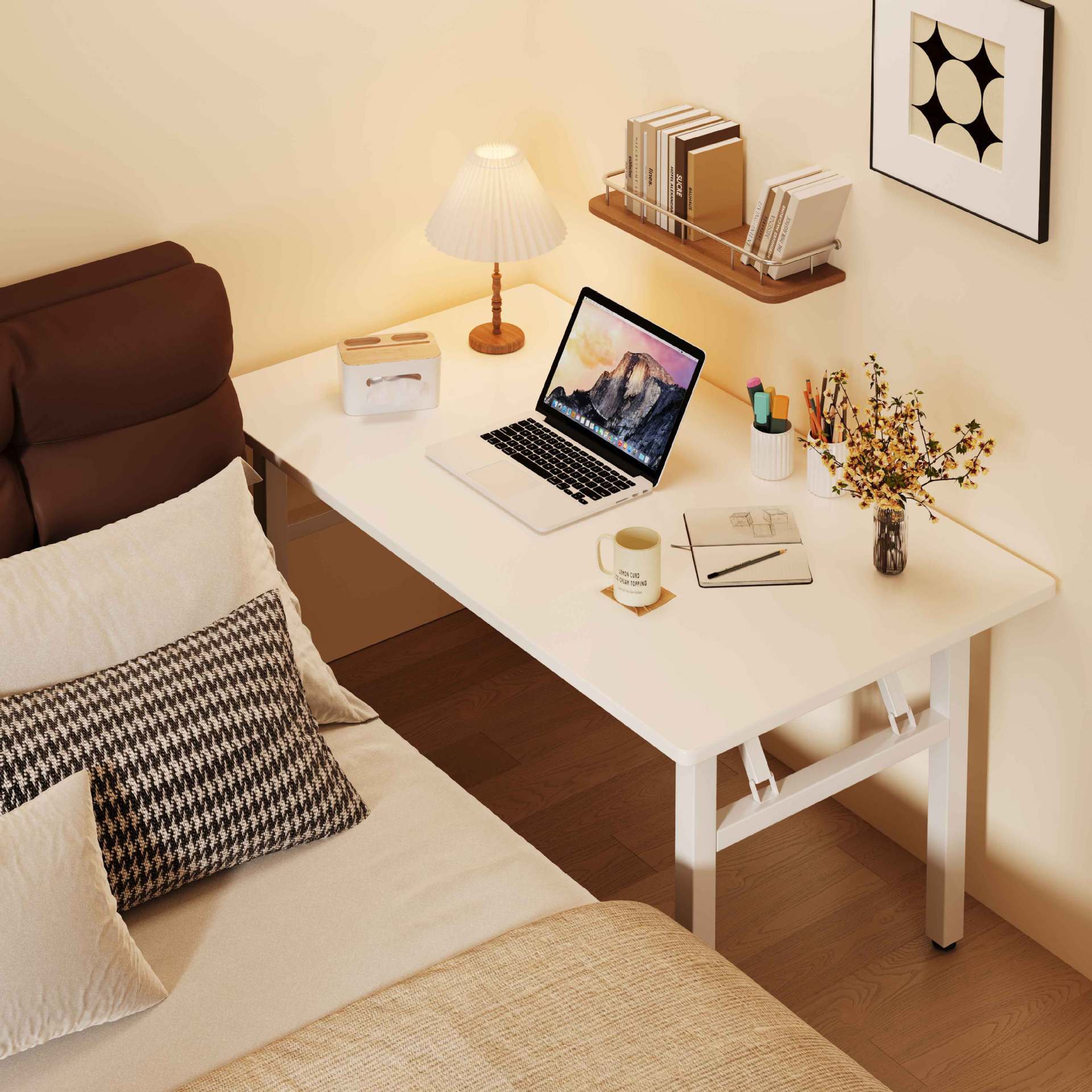 mesas de cabezal de cama escritorio de computadora doméstico dormitorio escritorio rectangular escritorio simple escritorio de oficina alquiler pequeña mesa plegable