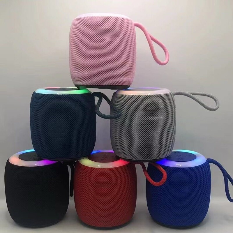SH309布艺蓝牙迷你小音箱圆形炫彩灯光大音量小体积便捷无线音响|undefined