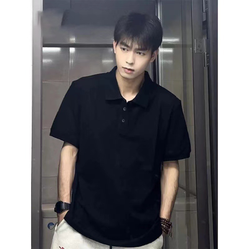ラペル半袖ポロシャツメンズ 2025 夏の新ファッションブランド半袖 Tシャツメンズカジュアル夏 Tシャツ|undefined